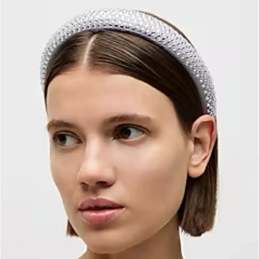 J.Crew silver mirror Rhinestone-studded headband